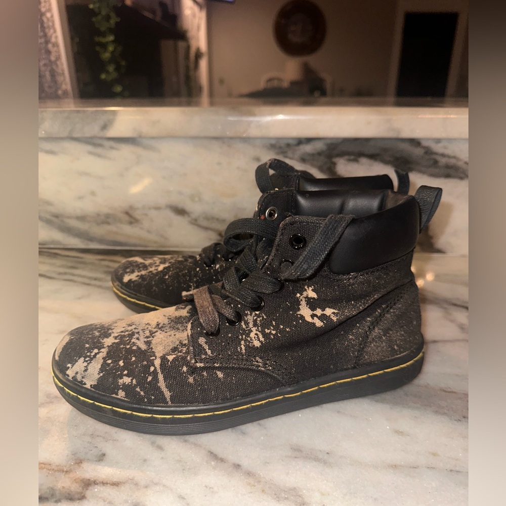 Dr Martens Women's Size 9 Black Bleached High-Top Sneakers - Picture 4 of 8
